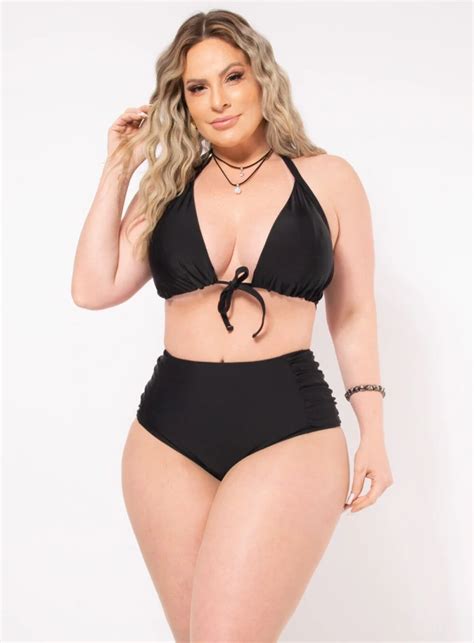 Biquíni Plus Size Hot Pants e Cortininha Amarração Frontal Best Size E commerce Multimarcas