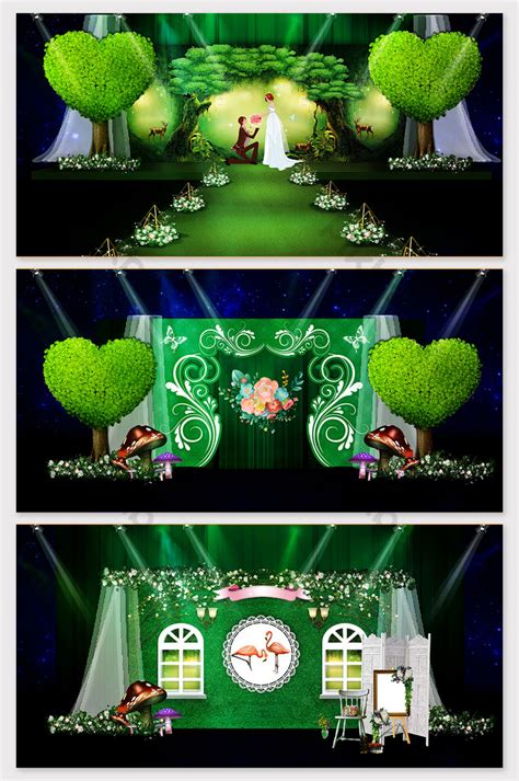 Green Forest Fairy Tale Wedding Effect Picture Decors & 3D Models | PSD ...