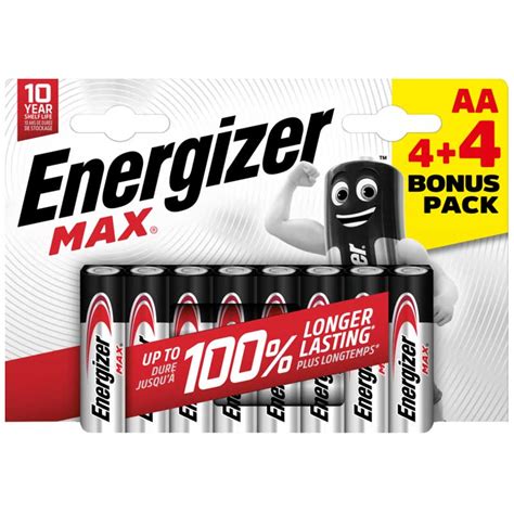 Energizer Max Alkaline Batteries Aa Pack Of