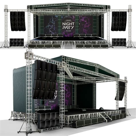 3d Model Concert Scene Stage Lighting Design Concert Stage Design