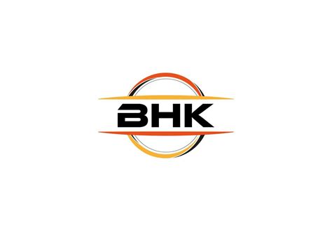 bhk letra realeza elipse forma logo bhk cepillo arte logo bhk logo