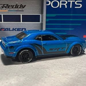 Hot Wheels Dodge Challenger Srt Demon Blue With Real Rider Wheel Swap Etsy