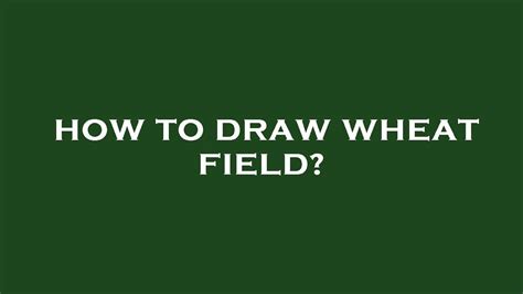 How To Draw Wheat Field Youtube