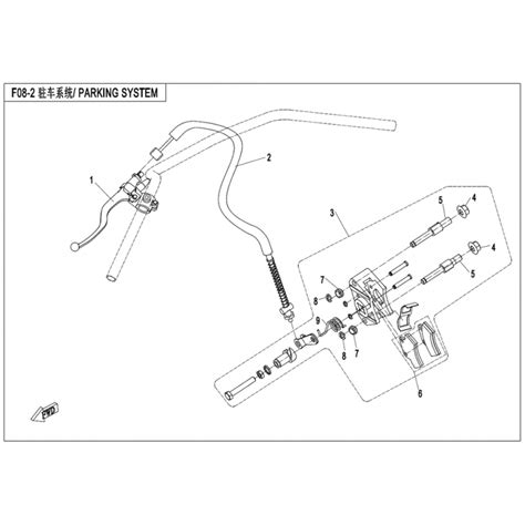 VUE ECLATEE PIECE FREIN PARKING CFMOTO CFORCE 520 COURT T3 2021