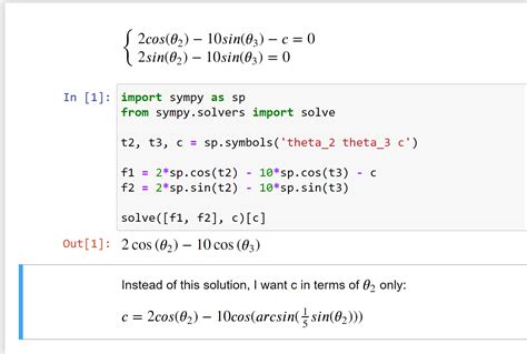 Python How To Solve A Non Linear System In Sympy With Respect To A