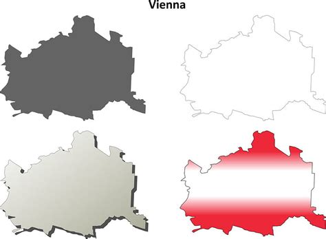 Vector Conjunto De Mapa De Contorno Detallado En Blanco De Viena Eps Ai