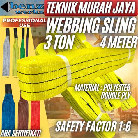 Jual Benz Webbing Sling Ton X Meter Webing Lifting Belt Double Ply