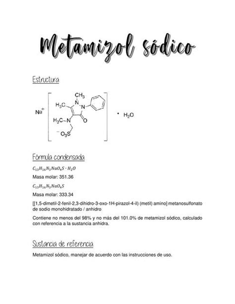 Metamizol sódico Chemnotes by DM uDocz