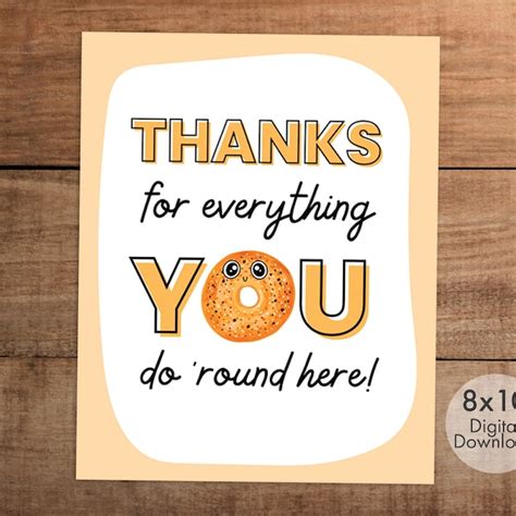 Appreciation Bagel Sign Etsy