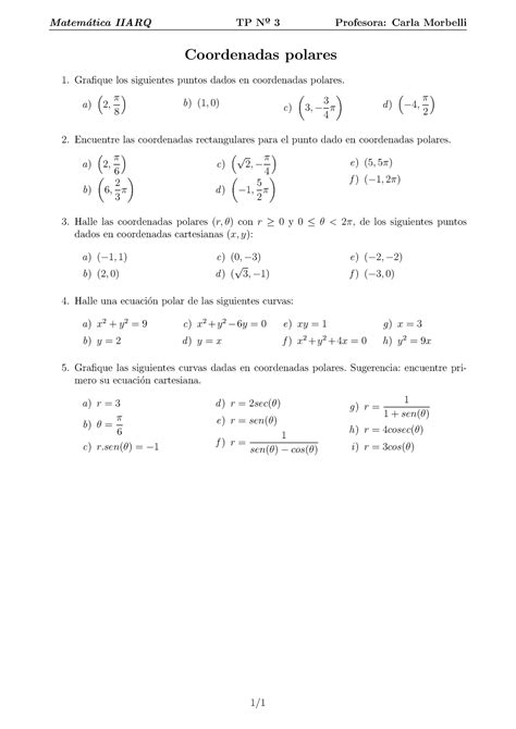 Trabajo práctico N3 TP MATE 2 Matem atica IIARQ TP Nº 3 Profesora