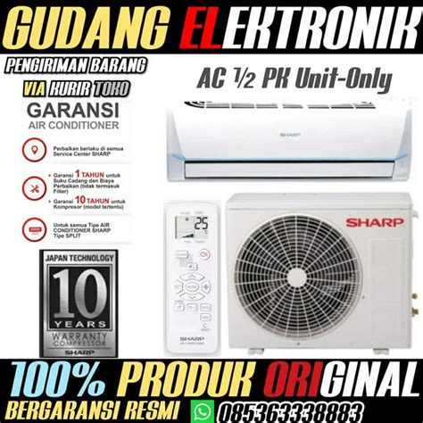 Jual SHARP AC New Jetstream Series 1 2 PK AH A5SAY Indoor Outdoor