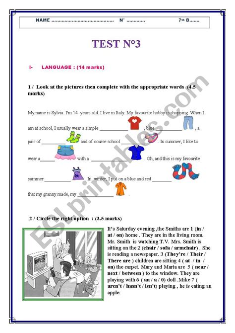 Mid Term Test N Th Form Esl Worksheet By Ommalek