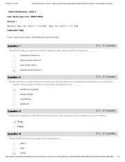 Quiz Submissions Quiz 2 Spring 2022 Police Organization Mgt CRJ