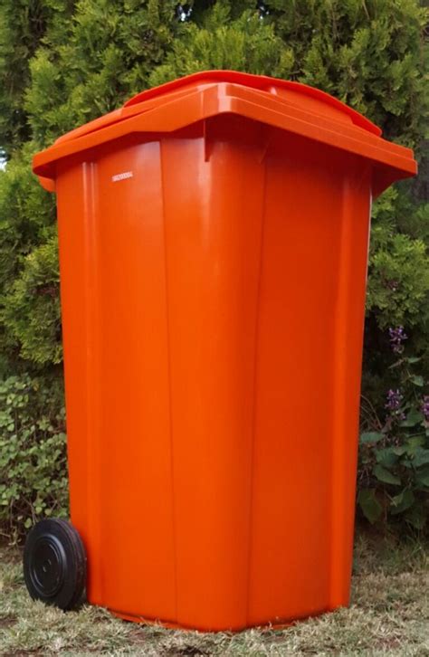 240l Orange Wheelie Bin Containa Pack