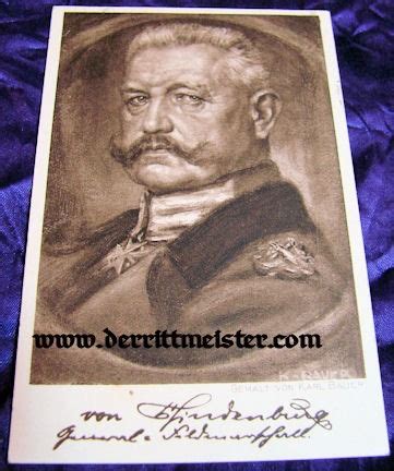 POSTCARD GENERALFELDMARSCHALL PAUL Von HINDENBURG Der Rittmeister