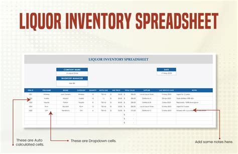 Liquor Inventory Spreadsheet Template in Excel, Google Sheets ...