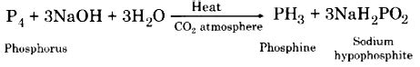 What happens when white phosphorus is heated with concentrated NaOH ...