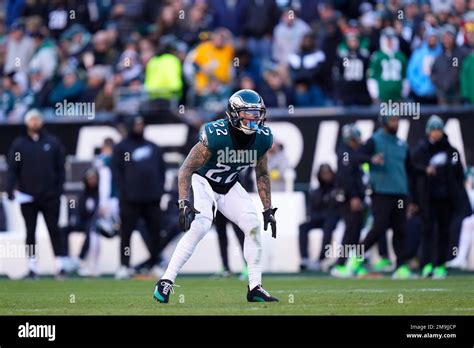 Philadelphia Eagles Safety Marcus Epps In Action During An Nfl Football