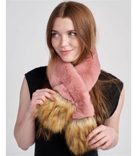 Sjp Faux Fur Scarf In Pink