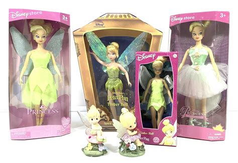 Lot - (6pc) Disney Tinker Bell Dolls, Figures