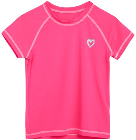 Pink Platinum Girls Rash Guard Upf 50 Protective Quick Dry Short Sleeve Swim Shirt 5 16