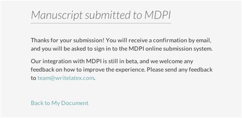 Submit directly to MDPI open access journals from writeLaTeX - Overleaf, Online LaTeX Editor