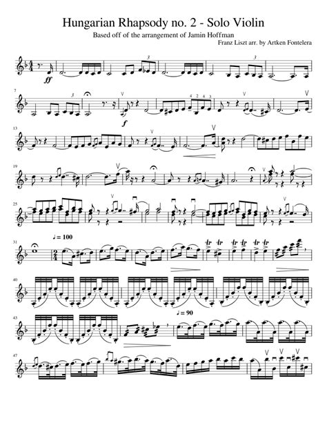 Hungarian Rhapsody No 2 Solo Violin Sheet Music For Piano Download Free In Pdf Or Midi