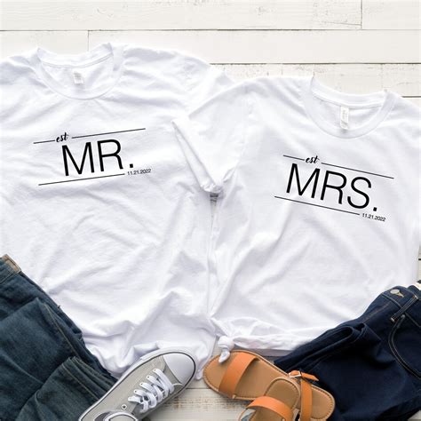 Mr And Mrs Shirt Just Married Shirt Honeymoon Shirt Wedding Shirt