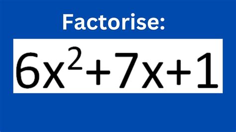 Factorise X X Youtube