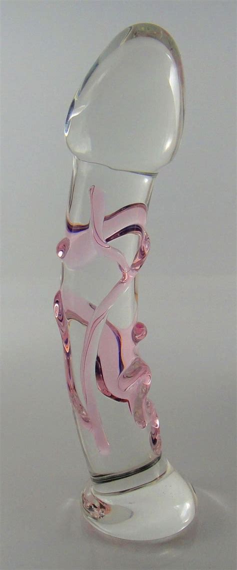 Medium PINK Vein Textured Glass Dildo Sex Toy Etsy