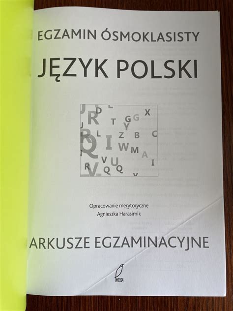 Arkusze egzaminacyjne Egzamin ósmoklasisty język polski Parzniew OLX pl