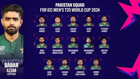 Pcb Announces Pakistan Squad For T20 World Cup 2024 The Upcut