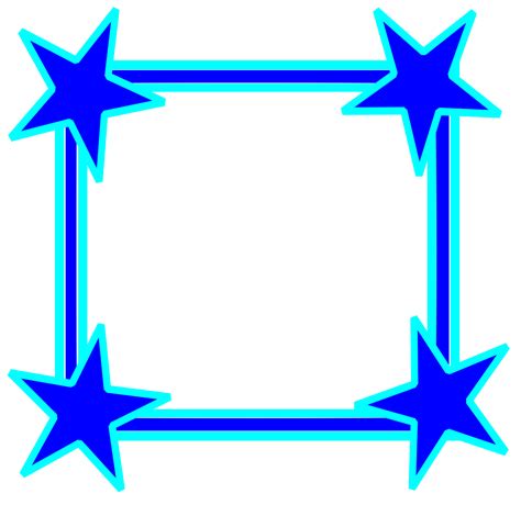 Clipart Simple Bright Blue Star Cornered Frame