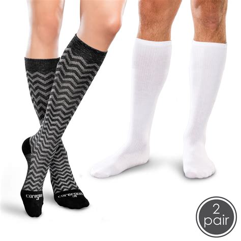 core spun light support compression socks  pack  mmhg