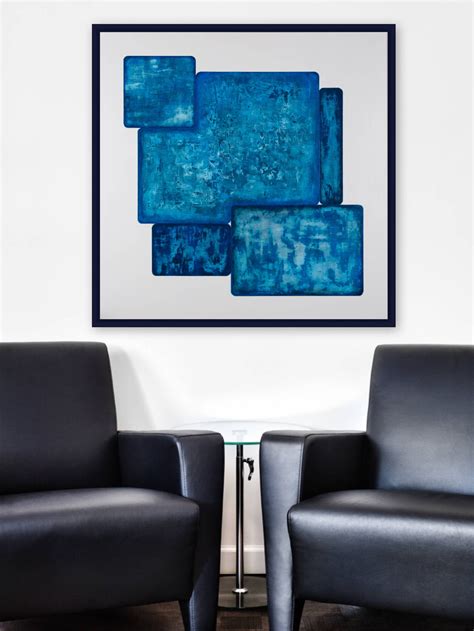 Blue Abstract Painting Blue Modern Art Blue Contemporary - Etsy