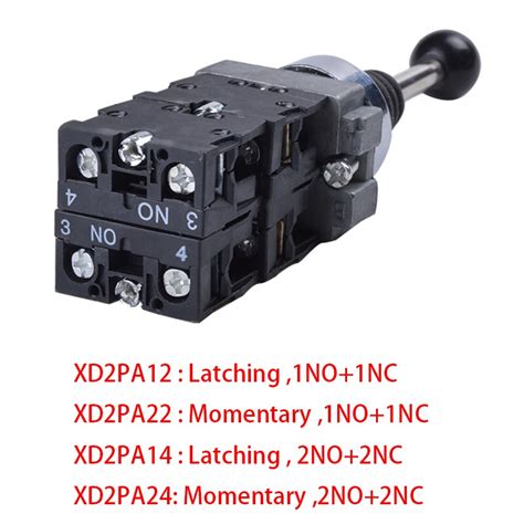 1NO 1NC XD2PA12 XD2PA22 2NO 2NC XD2PA14 XD2PA24 Выключатель без ...