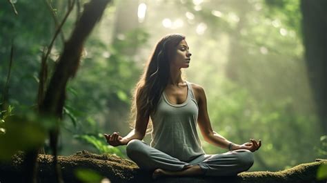 Premium Photo Nature Connection Woman Finding Inner Peace Through