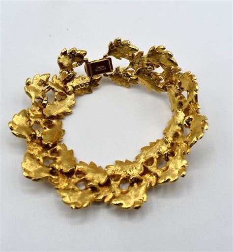 Vintage S Napier Overlapping Leaf Garland Gold To Gem