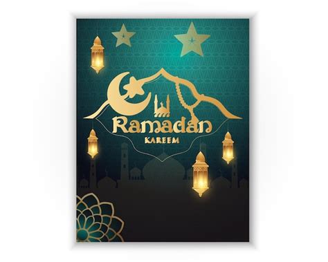 Diseño o plantilla de volante creativo de ramadan kareem Vector Premium