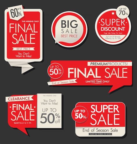 Premium Vector Modern Sale Banners And Labels Collection