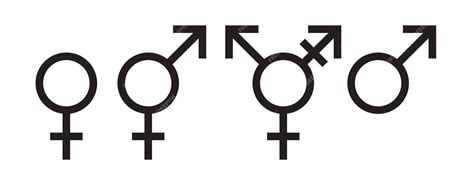 Premium Vector Gender Sign Set Black Color Isolated On White Background