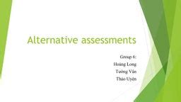 Alternative assessment, portfolios, journals, interviews | PPT