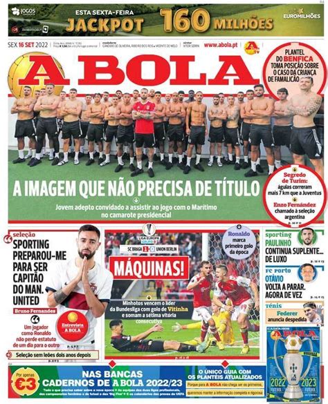 Capa Jornal A Bola 16 Setembro 2022 Capasjornaispt