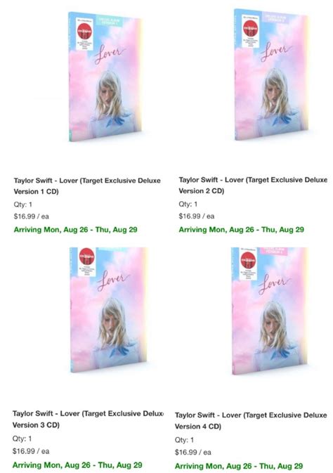 Taylor Swift Lover Deluxe Versions