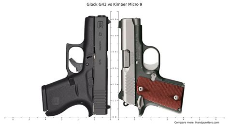 Glock G43 Vs Kimber Micro 9 Size Comparison Handgun Hero