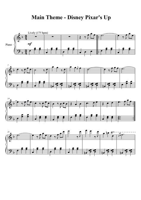 piano sheet music for married life 6