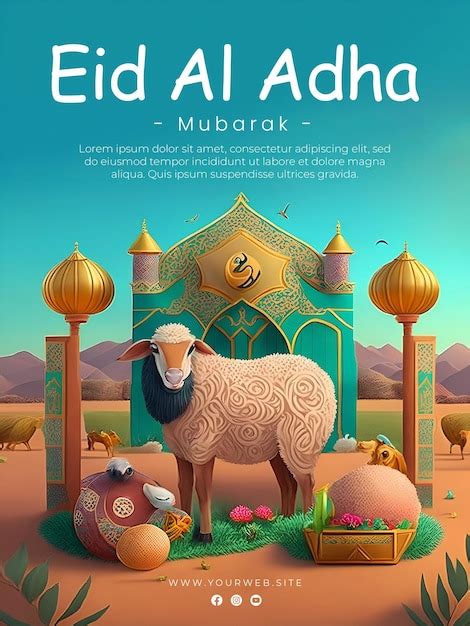 Modelo De Cartaz De Sauda O Eid Al Adha Psd Premium