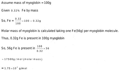 Myoglobin Stores Oxygen For Metabolic Processes In Muscle Chemical Analysis Shows That It