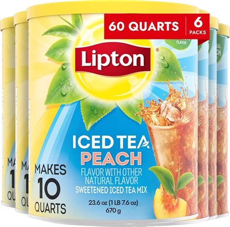 Lipton Iced Tea Mix Peach Qt Pack Of Amazon Fr Epicerie