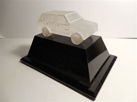 Frosted Glass Isuzu Rodeo Car Dealership Display On Base 5 1 2 X 9 1 2 Inches Antique Price